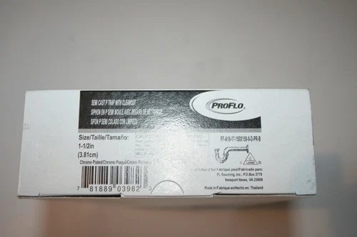 PROFLO PFPTB403 11-7/8" Adjustable Tubular P-Trap - Chrome 17GA. NEW - Picture 1 of 4