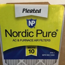 Nordic Pure 20X20X2 Merv 10 Pleated AC & Furnace Aie Filters 3 Pack