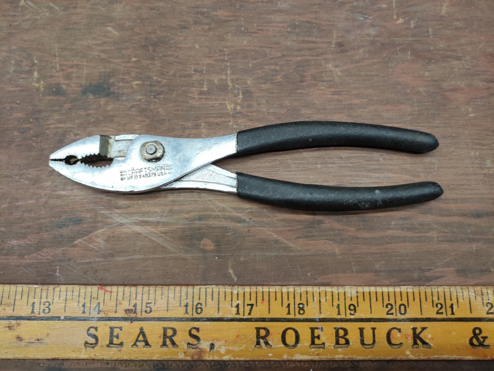 Vintage CRAFTSMAN 45379 8" Slip Joint Pliers Dikes Side Cutters WFB USA