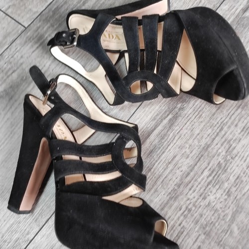 Prada Black Cage Style Platform High Heels Size 5/38 - Picture 6 of 22