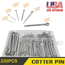 230 Pcs Cotter Pin Assortment Set 304 Stainless Steel Value Kit US