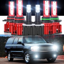 For GMC Yukon XL 1500 2500 2000-2006 LED Headlights High Low Fog Light Bulbs kit