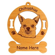 Chihuahua Head 3 Ornament Personalized With Your Dogs Name 2115