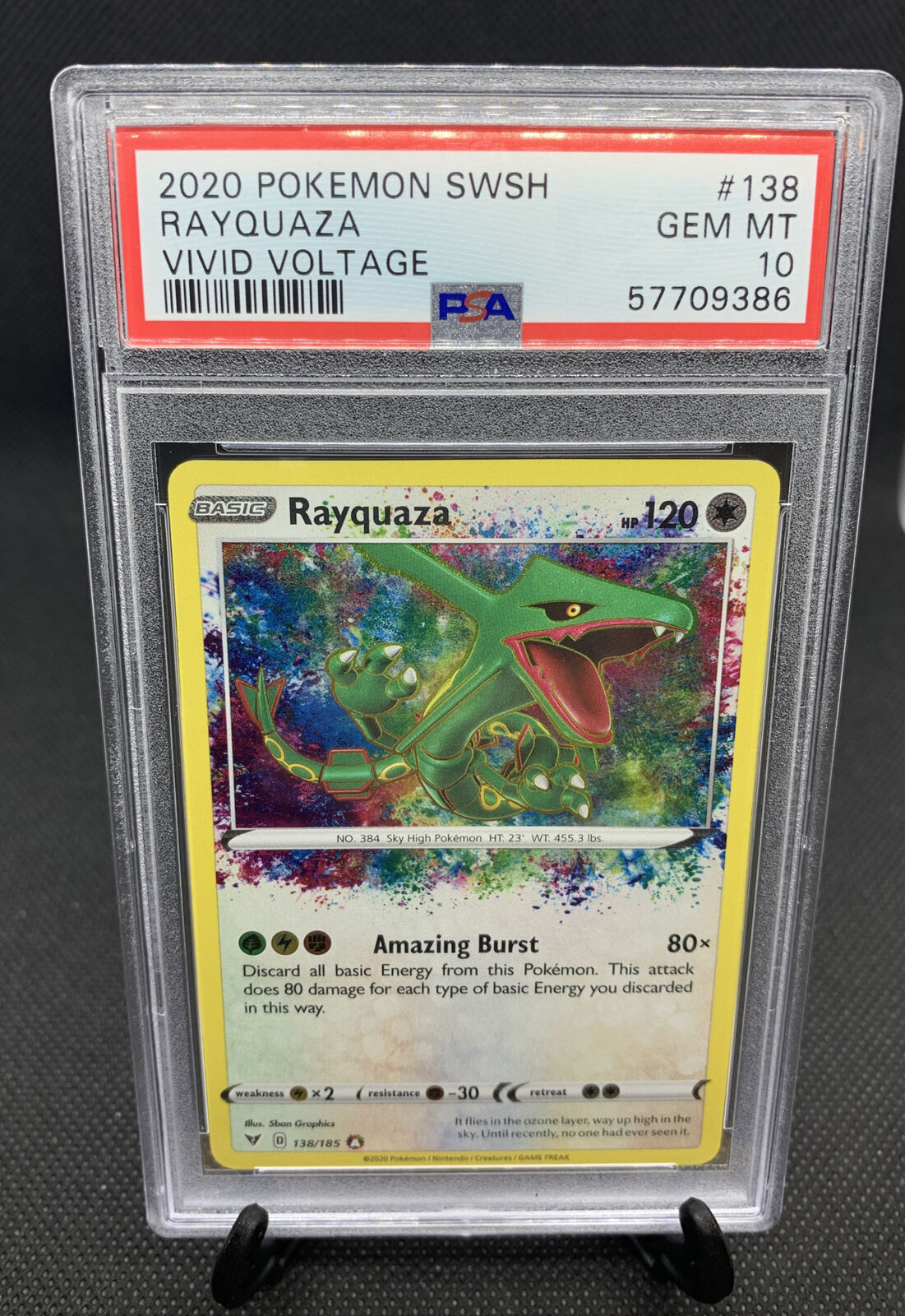 Pokemon PSA 10 GEM MINT Vivid Voltage 138/185 Amazing Rare Rayquaza English