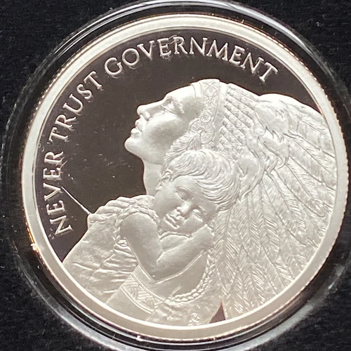 Silver Shield 1OZ 2021 Never Trust Government V3 w LOW COA 196