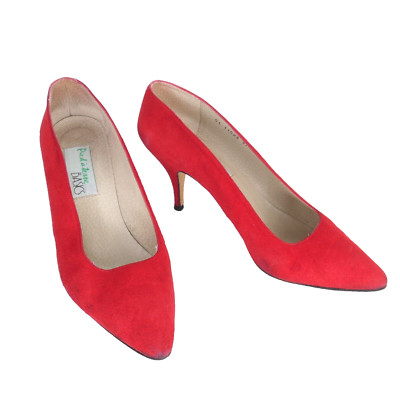 Vintage Pied a Terre Heels Rot Schuhe Wildleder Klassische Pumps Gr. UK 4