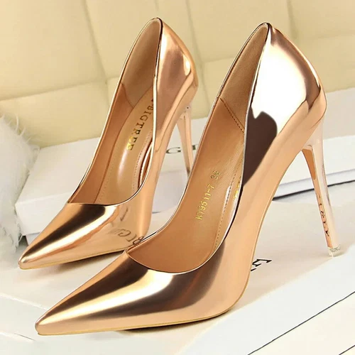 Scarpe donna decolte vernice pelle tacco alto a punta stiletto sexy matrimonio - Foto 8 di 45