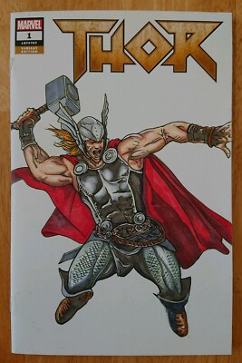 THOR #1 BLANK VARIANT (WITH ORIGINAL SKETCH) MARVEL COMICS 2018 