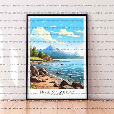 Isle of Arran Scotland Poster Unframed Landscape Travel Illustration Art Print