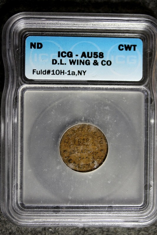 ND - ICG AU58 D.L. WING & CO CIVIL WAR TOKEN!!  #B23731
