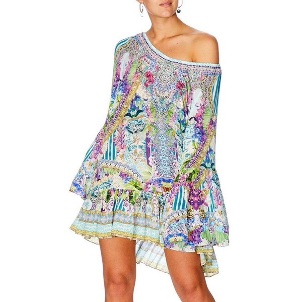 Camilla Salvador Fields Forever Dress Size Extra Small XS Mini A Line Frill Silk