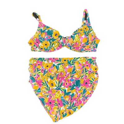 Anne Cole Bikini Womens XXL Sunshine Floral Underwire Cheerful Swimsuit
