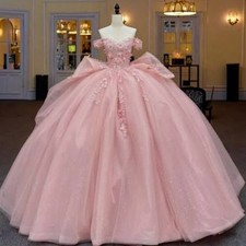Baby Pink Quinceanera Dresses Princess Sweet 16 XV Girl's Party Ball Gowns