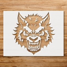 Aggressive Football Mascot Head Wall Art Reusable Plastic Stencil - StencilAir
