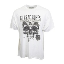 GUNS N ROSES MENS SKULL ROSE WHITE T SHIRT 