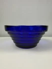 Vintage Cobalt Blue Glass Round Stepped Beehive Tiered Bowl USA Blenko