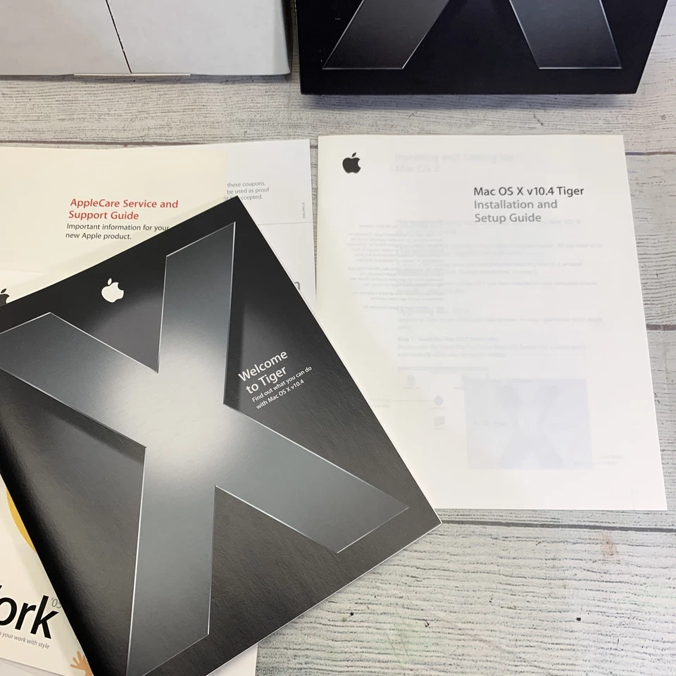 Apple OS X Tiger 10.4 Install DVD Retail Box w/ Setup Manuals - Image 4 of 4