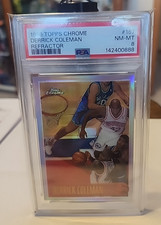 1996 TOPPS CHROME REFRACTOR #167 Derrick Coleman New Jersey Nets Syracuse PSA 8