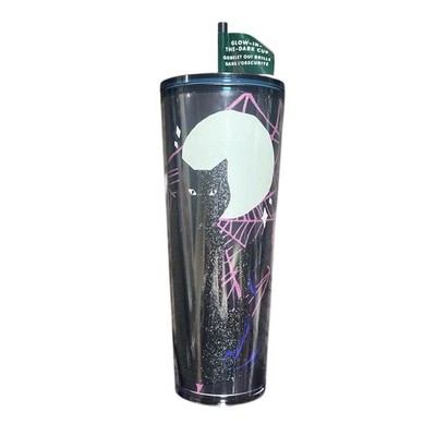 Starbucks 2021 Fall Halloween Glowing in The Dark Cat Tumbler Cup NWT 24 Oz.