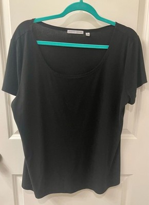 Notations Short Sleeve Top Women s XL Black #5175