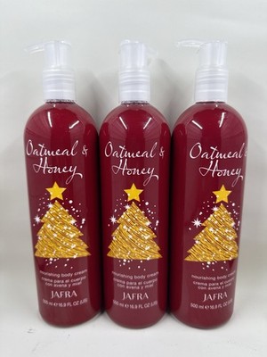 JAFRA Oatmeal & Honey Avena y Miel Body Cream 16.9 FL OZ 500 ml Set of 3 Pcs.