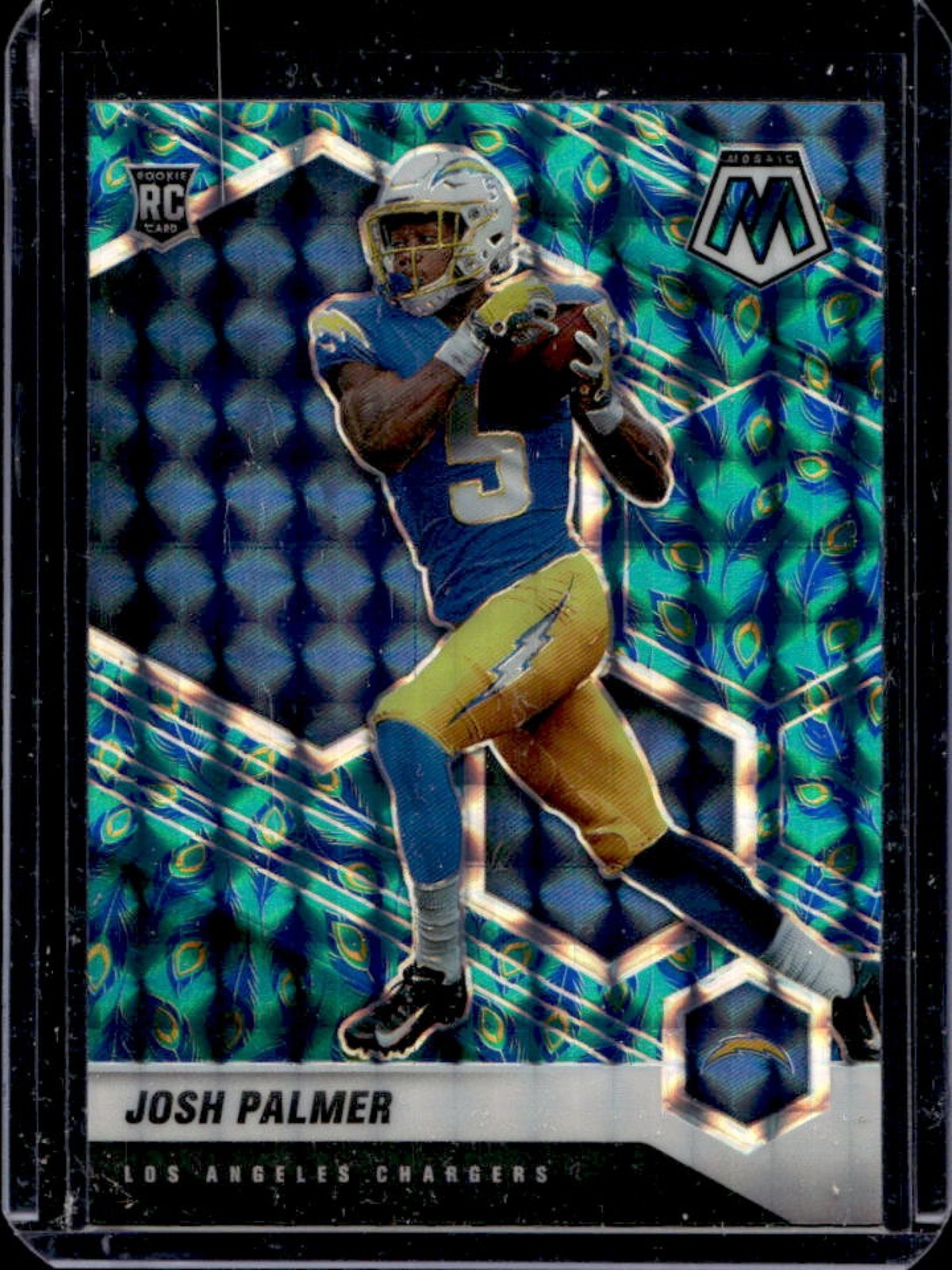 2021 Mosaic Josh Palmer SP Choice Prizm Peacock Rookie RC #329 Chargers