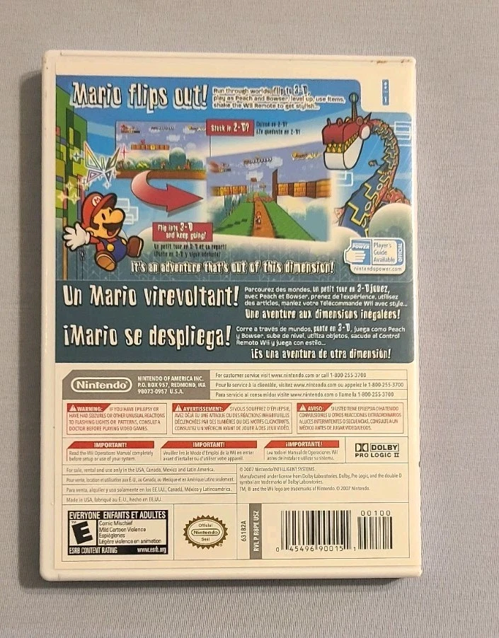 Super Paper Mario (Nintendo Wii, 2007) CIB/ TESTED AND WORKS - Image 2 of 4