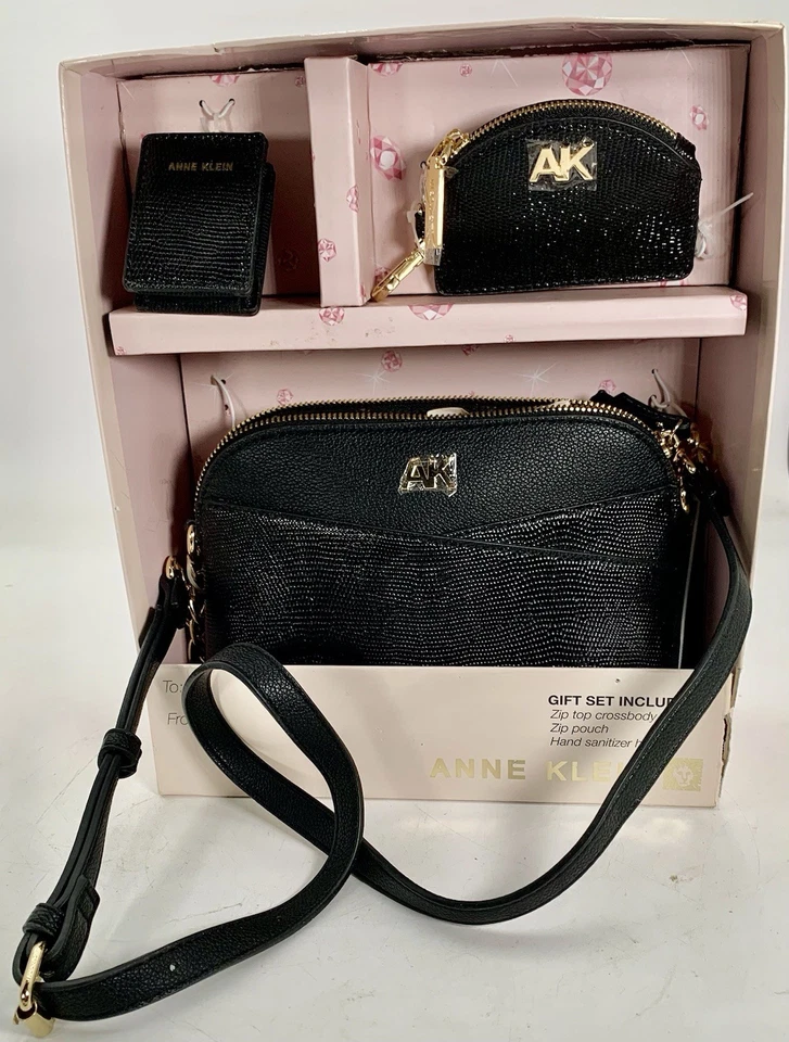 Anne Klein Juego de Regalo de Tres Piezas Bandolera Bolso Monedero y Más Nuevo Foto 3 de 4