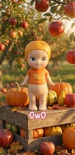 Sonny Angel Harvest Series 2021 Pumpkin Figure Orange Apple Hat Autumn Halloween