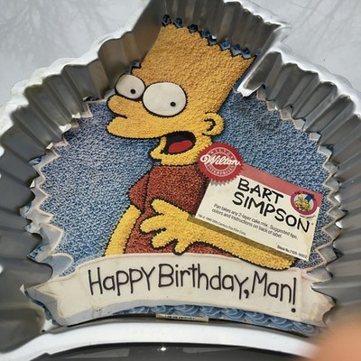Vintage 1990 Wilton Bart Simpson Cake Pan 2105-9002 The Simpsons Happy Birthday
