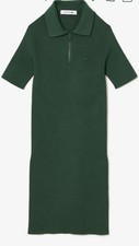 Lacoste Polo Dress Women’s Small Stretch Knit Collard Tennis Green Size READ