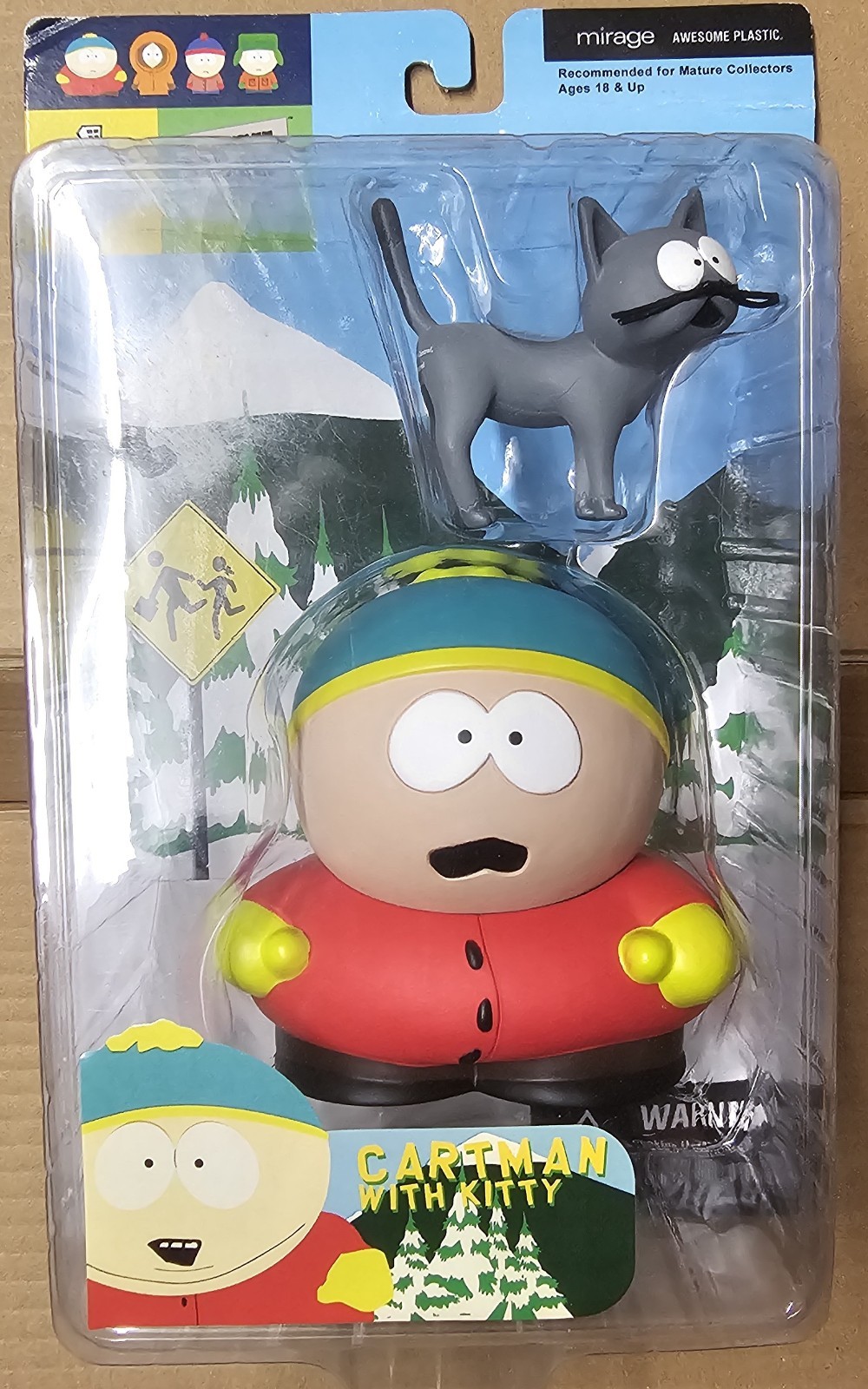 Mirage South Park Series One Cartman w/ Kitty Cat Action Figure 2003 Boxed