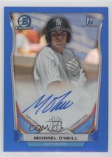 2014 Bowman Chrome Prospect Blue Refractor 47/150 Michael O'Neill Auto a3j