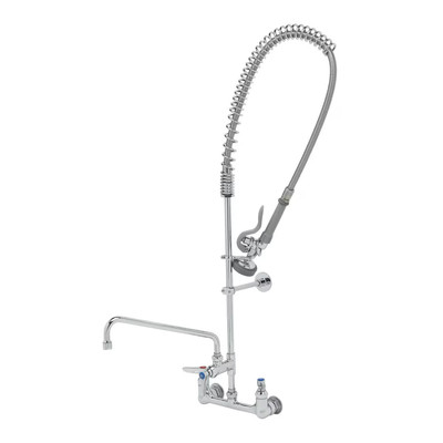 T&S Brass EasyInstall Pre-Rinse Unit w/ 12'' Add-On Faucet, Spring Action