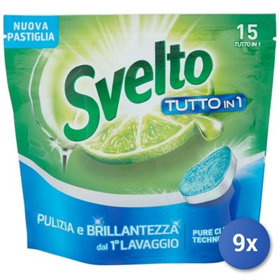 9x Bundle Svelto Tabs Für Geschirrspüler 15 Teilig Nature Classico Made In Italy