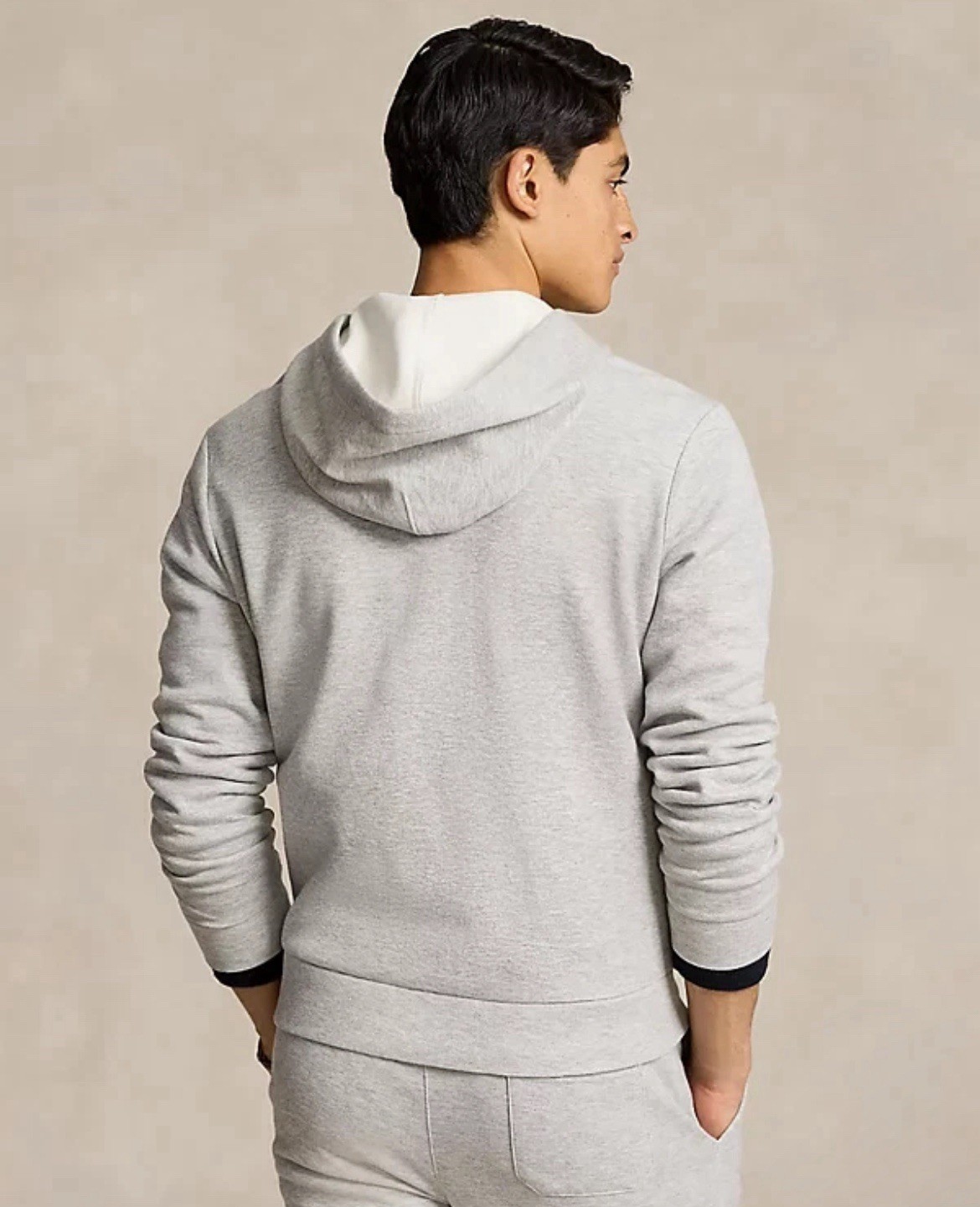 Polo Ralph Lauren Men's Double Knit Mesh Full Zip Hoodie Andover Grey Heather L image 2