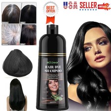 Black Hair Dye Shampoo 3 in 1 500ml Hair Color Shampoo Instant Grey Coverage