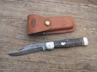 Vintage Ka-Bar Dogs Head Coke Bottle Pocket Knife With Sheath