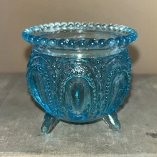 Degenhart Blue Glass Gypsy Pot Toothpick Holder Vintage