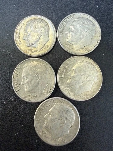 [Lot of 5]Roosevelt Dimes 1946-1964 90% Silver CHOOSE # OF LOTS OF 5 COINS! Lot2
