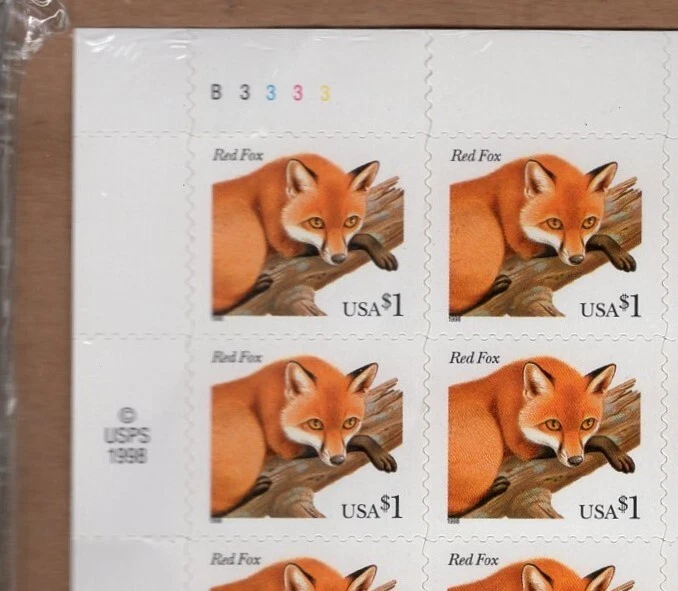 Scott #3036 Red Fox Full Sheet of 20 Stamps - MNH ST3263 - Image 3 of 4