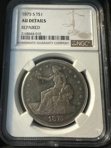 1877-S Trade Dollar NGC AU Details Repaired NGC 2168444-010
