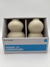2pk Gourd Shaped Bud Vase Cream - Room Essentials, NEW