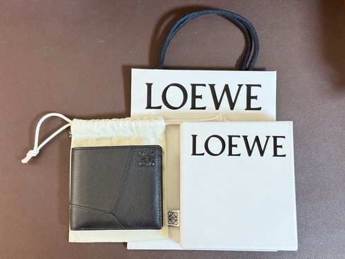 LOEWE Puzzle Bifold Coin Wallet Black