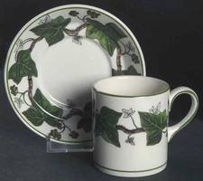 Wedgwood Napoleon Ivy Green  Bond Shape Demitasse Cup & Saucer 1783723