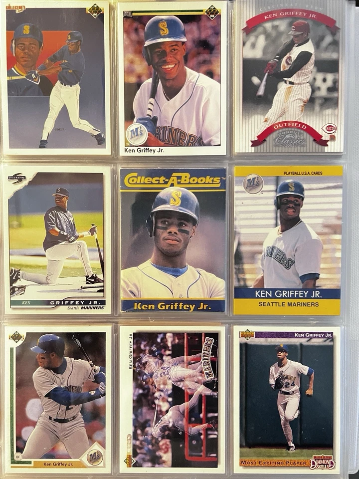 (90) Mixed Card Lot Binder of Ken Griffey Jr. HOF/MLB Mariners Great! NO DUPS! - Image 2 of 4
