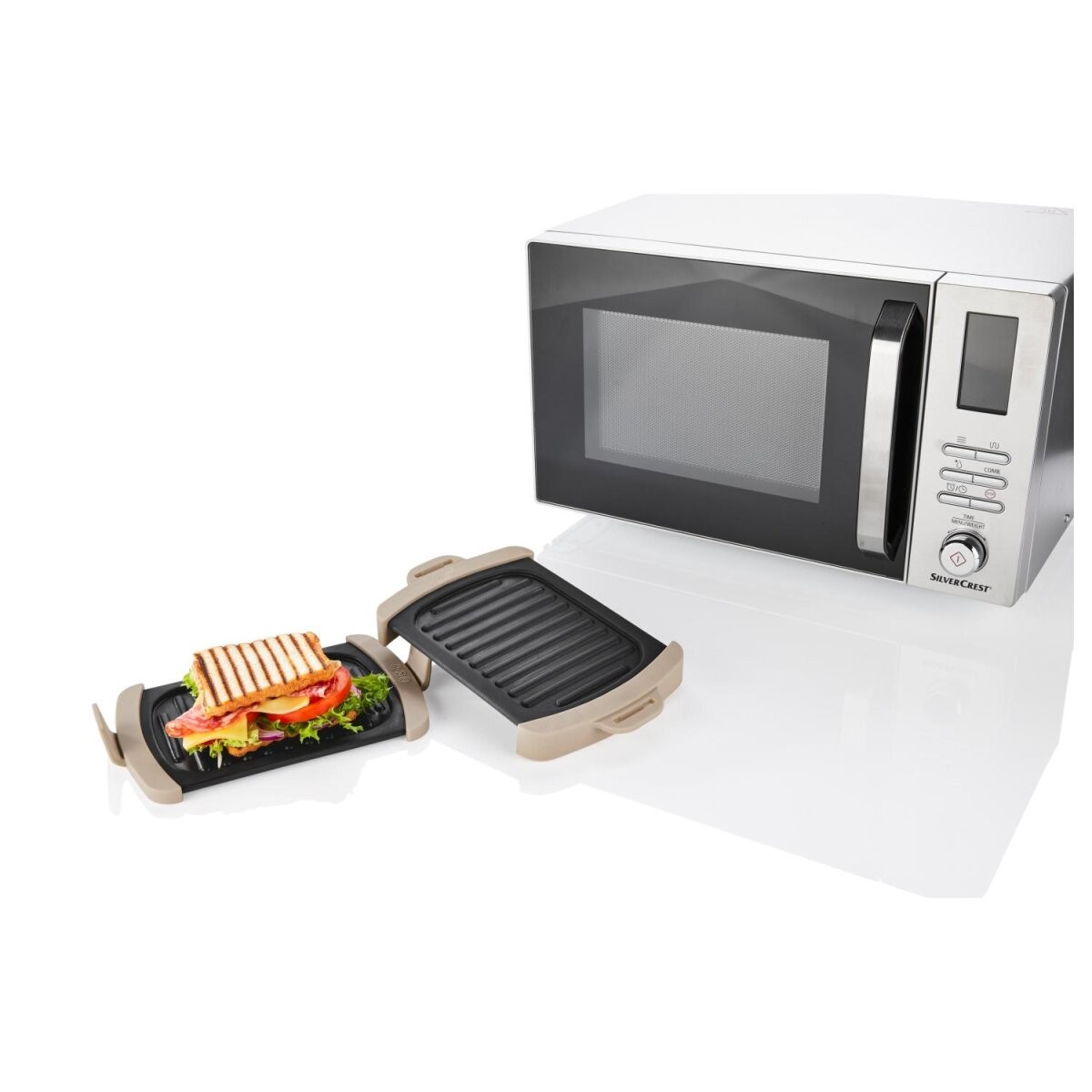 LIVARNO home Mikrowellen-Grillplatte, Mikrowellen-Grillrost, Backplatte 2-teilig