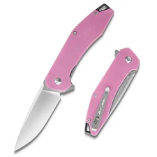 FLISSA Folding Pocket Tactical Knife Pocket Knife G10 Handle D2 Blade Liner Lock