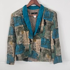 Vintage 80s 90s Carole Little Womens Jacket Blazer Size 2 S Full Print Art