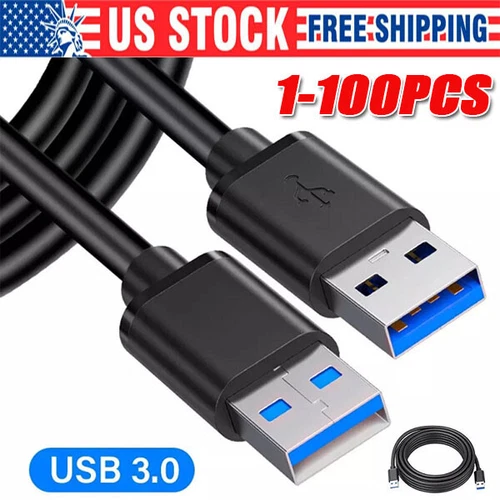 USB 3.0 A Male to A Male Cable Data Transfer Super Speed Power Charger Metal LOT
